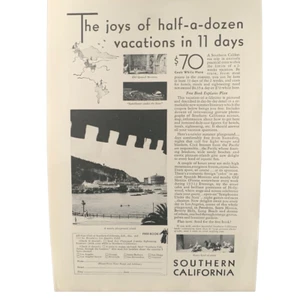 Anuncio de 11 días vintage del sur de California de 1931 - Imagen 1 de 4
