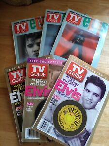 Lot of 6 ELVIS FOREVER! /Collector’s CD 2002/2004 TV Guide Lenticular TV GUIDE