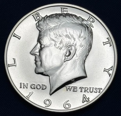 1964 SUPERB GEM PROOF silver KENNEDY w/ doubled die reverse - Type 1 Straight G - Image 1 of 4