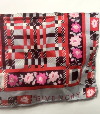 RARO De Colección Givenchy Robinson & Golluber 100% Seda Bufanda 22" Floral Geométrica Japón Foto 1 de 4