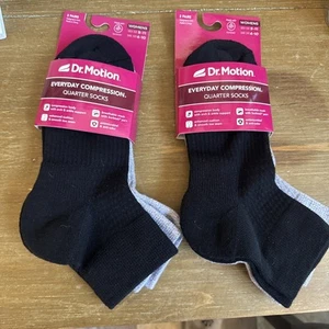 4 pares de calcetines de compresión Dr. Motion cuarto de tobillo para mujer, talla: 9-11 - Imagen 1 de 3