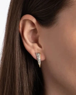 Alexis Bittar Solanales Crystal 14K Gold Plated Spear Stud Earrings - Image 1 of 4