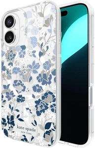 Funda Kate Spade New York iPhone 16 - MagSafe - Diseñador - Gemas azules con cama de flores - Imagen 1 de 4