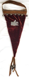 Double D Ranch EXTEMELY RARE Brown Suede Red Velvet Christmas Cone Stocking READ - Picture 1 of 17