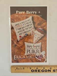Erica Michaels PURR BERRY + Counted Cross Stitch Pattern Cat Kitten Kitty NIP - Picture 1 of 6