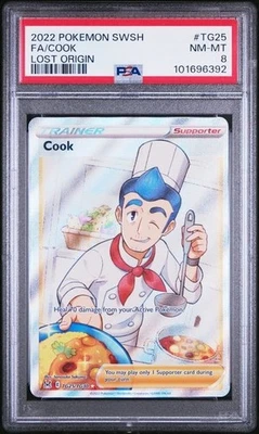 2022 POKEMON SWORD & SHIELD LOST ORIGIN #TG25 FULL ART/COOK PSA 8 - Image 1 of 2