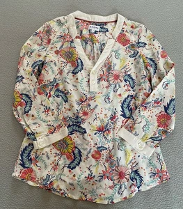 BRORA BLOUSE SZ 6 TOP SHIRT 100% SILK WOMEN V NECK SMART AUTUMN LADIES - Picture 1 of 9