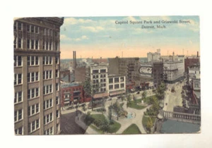 Ansicht von 1913 CAPITOL SQUARE PARK GRISWOLD ST MICHIGAN Vintage Postkarte - Bild 1 von 1