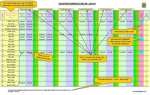 Excel TIME MANAGER Staff Vacation Time Off Planner FREE Calendar - Picture 1 of 1