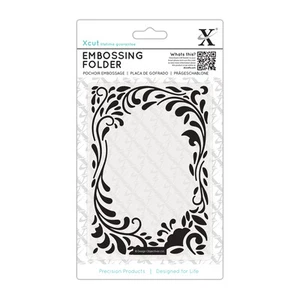 Docrafts Xcut A6 embossing folder 15x10cm Floral Curls X cut border with leaves - Picture 1 of 1