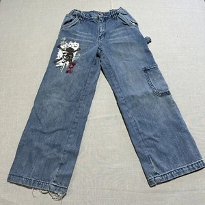 Disney Store Pirates Of The Caribbean Boys Blue Denim Carpenter Jeans Size 7 - Picture 1 of 11