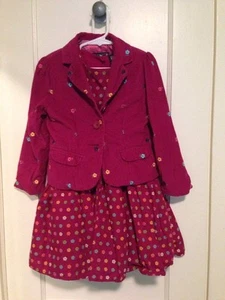 Baby Gap Wine Twirl Floral Dress 4 & Corduroy Jacket 5 Tulle-lined VHTF - Picture 1 of 10