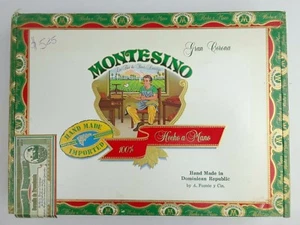 Caja de cigarros de madera vintage Montesino República Dominicana - Imagen 1 de 3