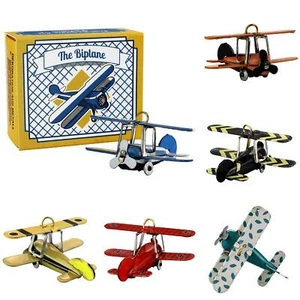 Blechspielzeug Mini Flugzeug Doppeldecker Deko Anhänger Metall - Bild 1 von 70