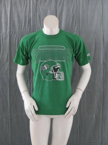 Vintage Saskatchewan Roughriders Shirt - Helmet Graphic Block Script -Mens Large Cover