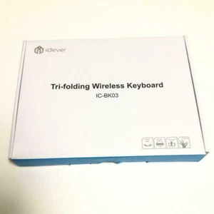 Portable Compact Keyboard Tri-Folding Wireless Keyboard BLK IC-BK03 JPN New - Picture 1 of 5