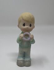 Precious Moments Boy Holding Donut Porcelain Figurine Bakery Dessert 1.75” 1996