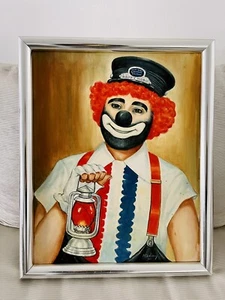 Orig Clown Oil Painting Ken Pederson “Happy Hobo” Alf Maloway Ringling Circus - Picture 1 of 5
