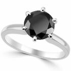 Bague de fiançailles bijoux en diamant noir 925 forme ronde diamant sterling 925