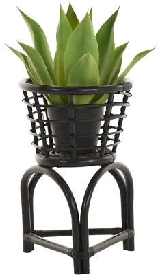 Rattan Blumenständer/Blumensäule/gestäbt 50er/60 Jahre Stil/  Farbe Schwarz - Bild 1 von 4