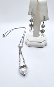 Givenchy Crystal Heart & Rhinestone Necklace and Earrings Set
