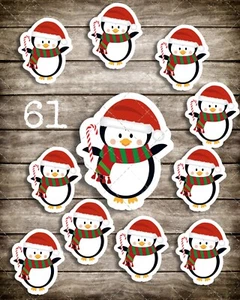 Pegatinas de Navidad de pingüino, lindas y divertidas calcomanías para computadora portátil, teléfono, estuche, diarios - Imagen 1 de 3