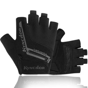 Mens Half Finger Shockproof Cycling Gloves Breathable MTB Mountain Bike Gloves - Picture 1 of 10
