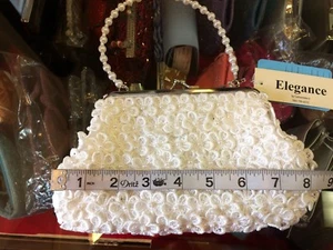 Elegance by Carbonneau White Floral Lace Beaded Embellished Handbag Purse $38.00 - Picture 1 of 5