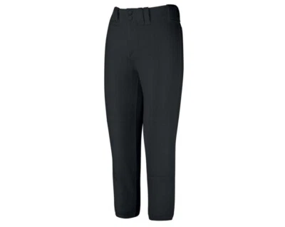 Mizuno WOMEN'S BELTED SOFTBALL PANT NWT Black White - Image 1 of 4