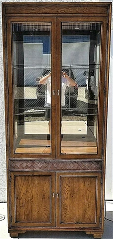 HENREDON VERA CRUZ Campaign Style Vitrine Display Case Buffet Cabinet Cover