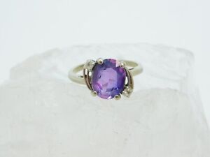 10K White Gold Purple Color Change Sapphire & Spinel Accents Ring 2.7g