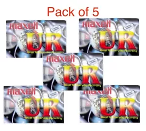 Maxell UR90 Leere Audiokassette Band 90 Minuten BRANDNEU 5er Pack - Bild 1 von 2