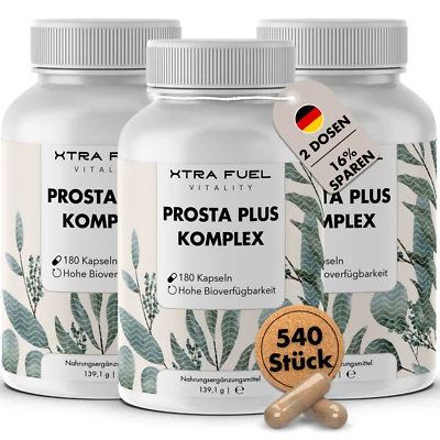 Prostata Kapseln (540 Stück), Prosta Plus Komplex, vegan & hochdosiert (3x180) - Bild 1 von 4