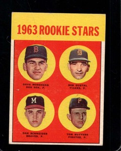 1963 TOPPS #299 ROOKIE STARS MOREHEAD/DUSTAL/SCHNEIDER/BUTTERS VG+ (RC) *X103012