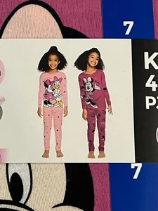 Disney Junior Kids Minnie Mouse 4 Piece PJ Set Pajama Set Pink Size 7 - Picture 1 of 3