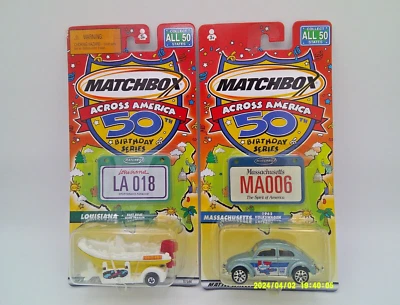 MATCHBOX ACROSS AMERICA 50 Birthday Series-Louisiana & Massachusetts-No Barcodes - Image 1 of 4