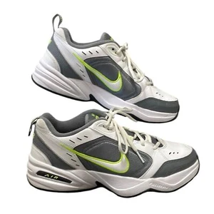 Nike Air Monarch IV White Grey Yellow Men 9.5 Leather Shoes Sneakers Low Top - Picture 1 of 16