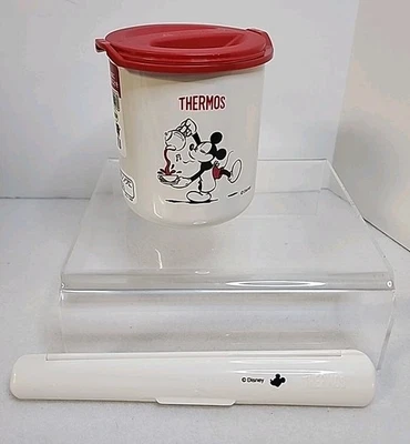 THERMOS Insulated Disney Rice Thermos & Chopstick Set DBQ-252DS BKR Japan - Image 1 of 4