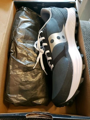 Saucony 鞋女式 12 海军蓝 Peregrine 11 Icon Trail 跑步远足蓝色运动鞋 — 第 1/4 张图片