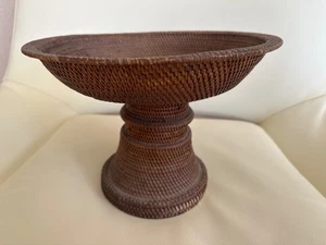 ANTIQUE BURMESE CANE BASKETRY  11" X 8.5" - Picture 1 of 7