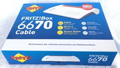 AVM FRITZ!Box 6670 Cable Router WiFi 7 Kabelmodem Mesh Zigbee Gigabit LAN ovp - Bild 1 von 4