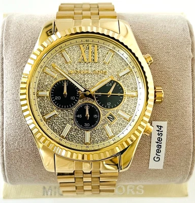 Nuevo Reloj Michael Kors Laxington MK8494 Tono Dorado Cronógrafo Cuarzo 44mm Unisex Foto 1 de 3