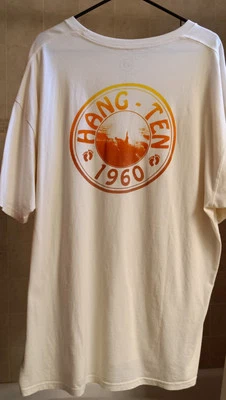 Camiseta Hang Ten Logo 1960's 1970's Beach Surfers Ocean Calif unissex masculina XXL - Imagem 1 de 4