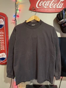 Vintage 1990s Nike Faded Brown Long Sleeve Mock Neck Shirt Size Large - Picture 1 of 19
