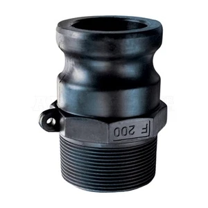 Pacer 58-1456 Polypropylene Black Type-F Male Adapter 2 I.D. x 2 O.D. in. - Picture 1 of 1