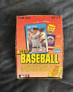 1987 Fleer Baseball ungeöffnete Cellokiste, mit 24 versiegelten Packungen (Anleihen RC?) - Bild 1 von 3