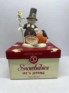 Snowbabies Dept 56 Let's Pretend Figur "Give Thanks" THANKSGIVING - Bild 1 von 9