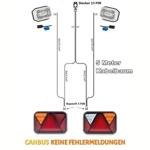 Set De Luces Traseras LED Del Remolque 12V Canbus 5M Mazo Cables - Imagen 1 de 16