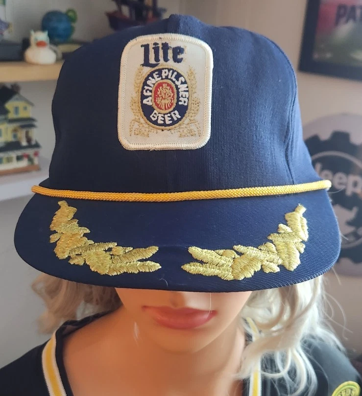 Sombrero snapback vintage años 80 lite beer club capitán hecho en EE. UU. NUEVO SIN ETIQUETAS OSFA Foto 1 de 4