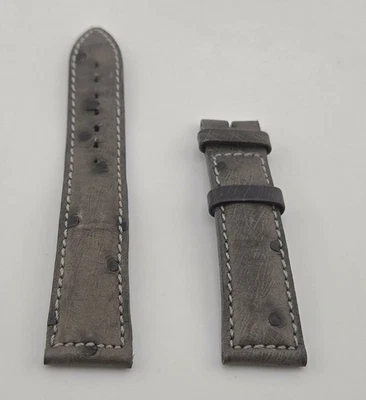 AUTHENTIC JAEGER-LECOULTRE 19mm x 16mm GREY OSTRICH LEATHER STRAP BAND OEM - Image 1 of 3
